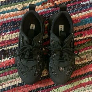 Steve Madden sneakers, black with sequins.